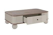 Konferenční stolek VESPER 103 × 60 cm kašmír / ořech – černá úchytka | furnipol.cz