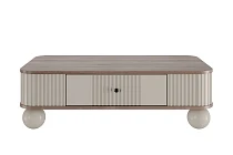 Konferenční stolek VESPER 103 × 60 cm kašmír / ořech – černá úchytka | furnipol.cz