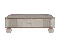 Konferenční stolek VESPER 103 × 60 cm kašmír / ořech – zlatá úchytka | furnipol.cz
