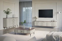 Konferenční stolek VESPER 103 × 60 cm kašmír / ořech – černé nohy | furnipol.cz