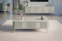Konferenční stolek VESPER 103 × 60 cm kašmír – zlaté nohy | furnipol.cz