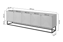 TV stolek ASHA 200 cm dub artisan / černý mat | furnipol.cz