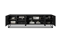 TV stolek ASHA 200 cm černý mat – kovový rám | furnipol.cz