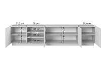 TV stolek ASHA 200 cm dub artisan / černý mat s výklenky | furnipol.cz