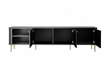 TV stolek VESPER 3D 187 cm černý – zlaté nohy | furnipol.cz