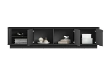 TV stolek VESPER 3D 187 cm černý – černé úchytky, sokl | furnipol.cz