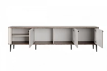 TV stolek VESPER 3D 187 cm kašmír / ořech – černé nohy | furnipol.cz