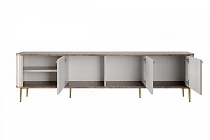 TV stolek VESPER 3D 187 cm kašmír / ořech – zlaté nožky | furnipol.cz