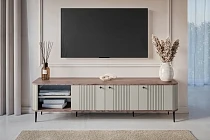 TV stolek VESPER 3D 187 cm kašmír / ořech – černé nohy | furnipol.cz