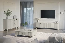 Moderní TV skříňka Vesper 187 cm - Kašmír / čierna
