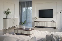 Moderní TV skříňka Vesper 187 cm - Kašmír / Ořech