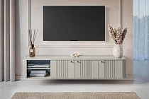 Závěsný TV stolek VESPER 187 cm kašmír – černé úchytky | furnipol.cz