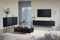 Závěsný TV stolek VESPER 4D 187 cm – černé úchytky | furnipol.cz