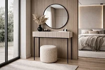 Toaletní stolek NICOLE s černým zrcadlem 60 cm kašmír | furnipol.cz