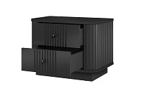 Set 2 nočních stolků VESPER 56 cm černý – černé úchytky, sokl | furnipol.cz