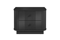 Set 2 nočních stolků VESPER 56 cm černý – černé úchytky, sokl | furnipol.cz
