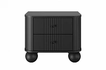 Set 2 nočních stolků VESPER 56 cm černý – černé úchytky | furnipol.cz