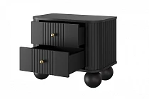  Set 2 nočních stolků VESPER 56 cm černý – zlaté úchytky | furnipol.cz