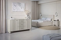 Set 2 nočních stolků VESPER 56 cm kašmír – černé úchytky, kulové nohy | furnipol.cz