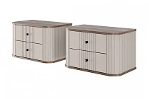 bogart Set závěsných nočních stolků VESPER 56 cm kašmír / ořech – černé úchytky | furnipol.cz