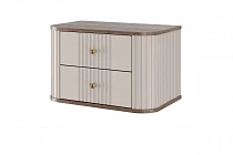 Set závěsných nočních stolků VESPER 56 cm kašmír / ořech – zlaté úchytky | furnipol.cz