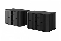 Bogart Set závěsných nočních stolků VESPER 56 cm černý – černé úchytky | furnipol.cz