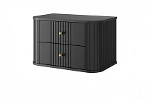 Set závěsných nočních stolků VESPER 56 cm černý – zlaté úchytky | furnipol.cz