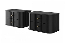 Set závěsných nočních stolků VESPER 56 cm černý – zlaté úchytky | furnipol.cz
