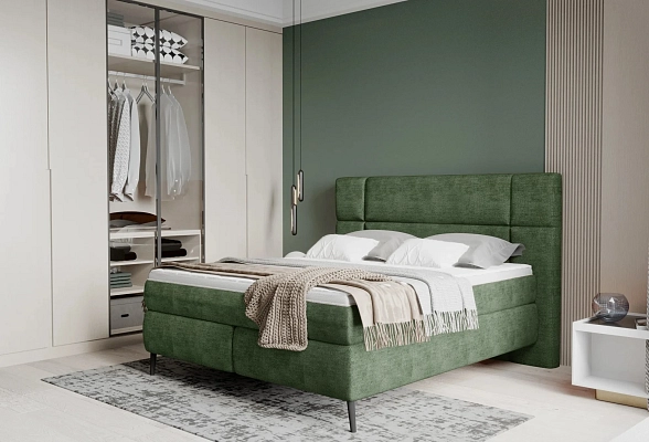 Boxspring – manželská čalúnená posteľ LUCIO – 160 × 200