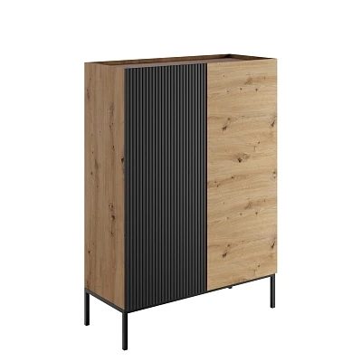 Komoda s drážkovanými čelami COMO 100 2D - Dub artisan