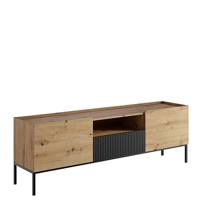TV stolík COMO 180 2D1SZ s drážkovanými čelami – dub artisan