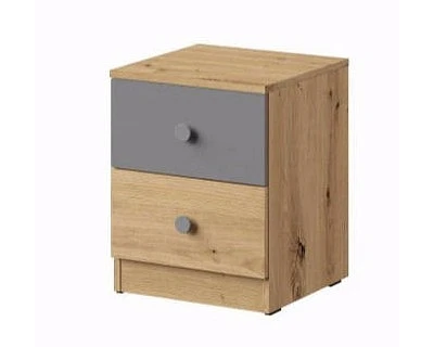 Nočný stolík NERO 09 dub artisan / matná šedá