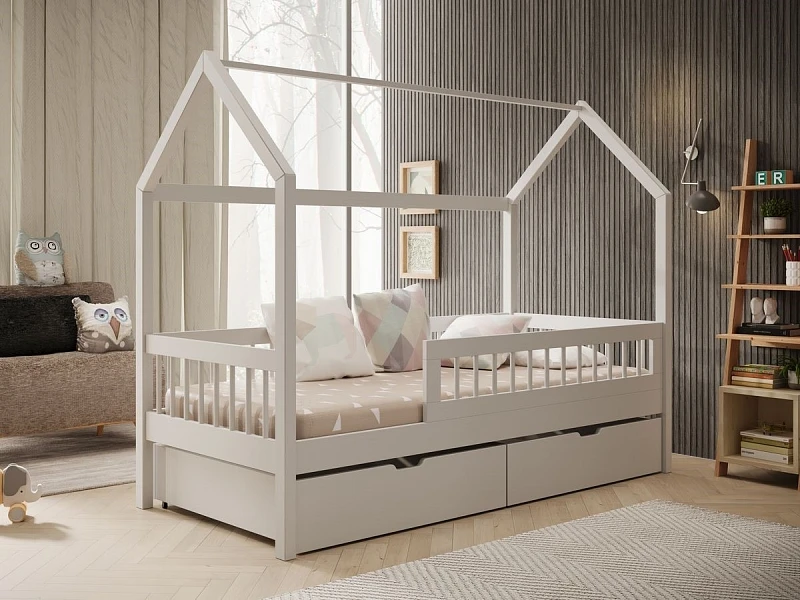 Detská posteľ so zásuvkami GALICJA 80x180 – biela