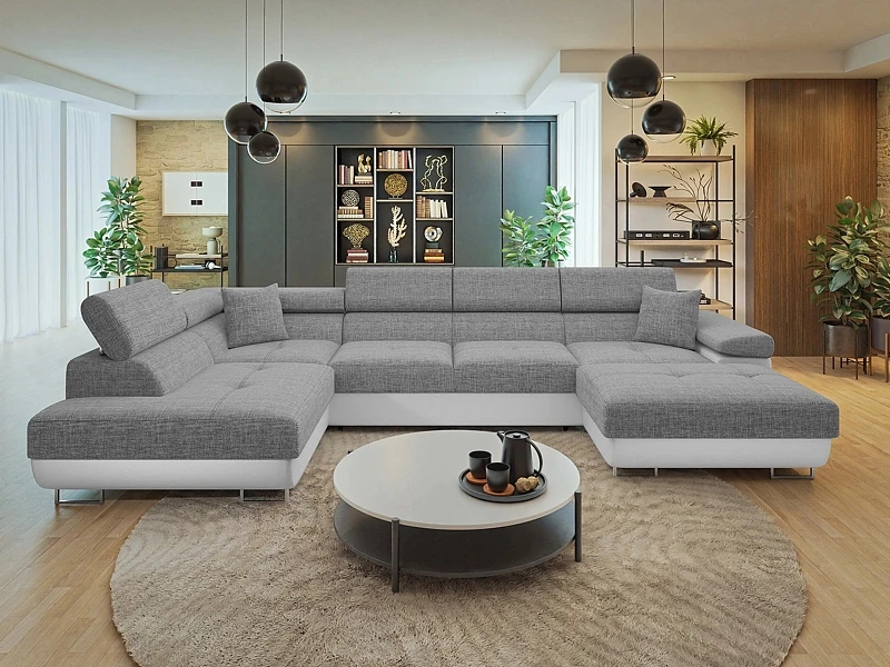 Sedací souprava do U TOREZIO BIS s rozkladem na spaní a úložným prostorem - Soft 017 + Lux 05