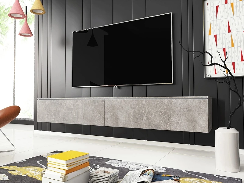  TV stolek D 180 – variabilní pro zavěšení i postavení - Betón