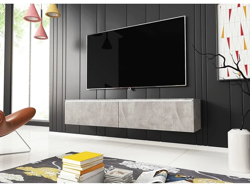 TV stolek D 140 - variabilní pro zavěšení i postavení - Betón