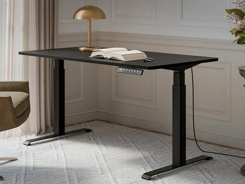 Psací stůl s regulací výšky MOON LONG 150 - Čierna
