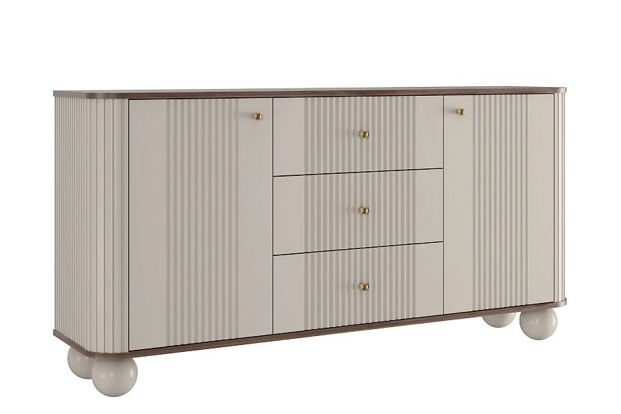 Komoda se zásuvkami Vesper 160 cm - Kašmír / zlatá