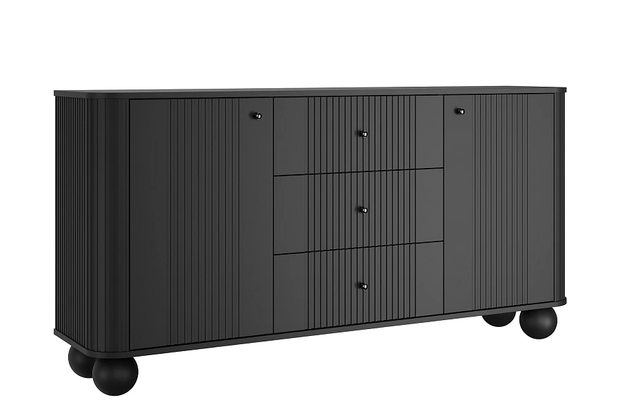 Komoda se zásuvkami Vesper 160 cm - Červená / čierna