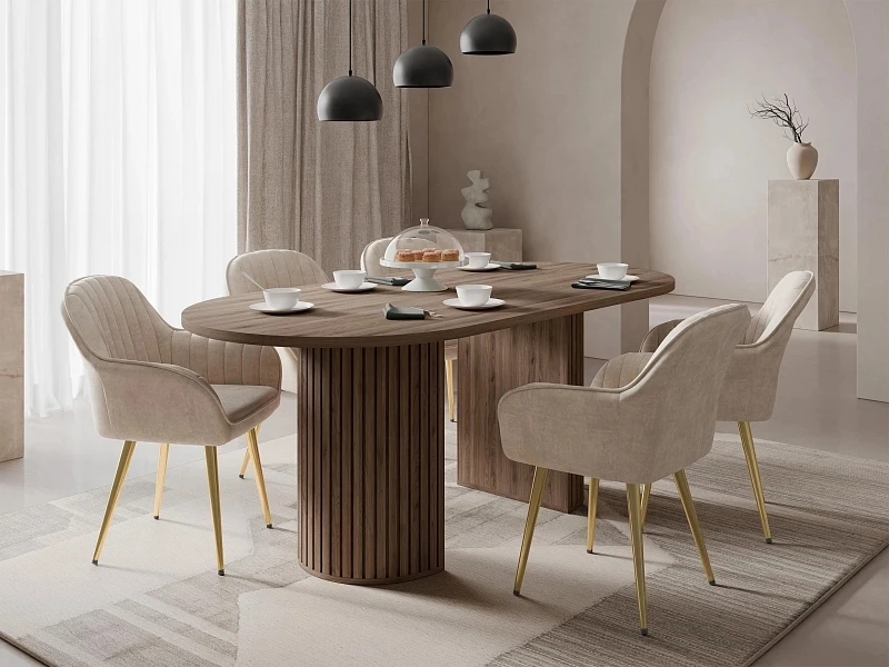 Oválný jídelní stůl WOTKON - Orech