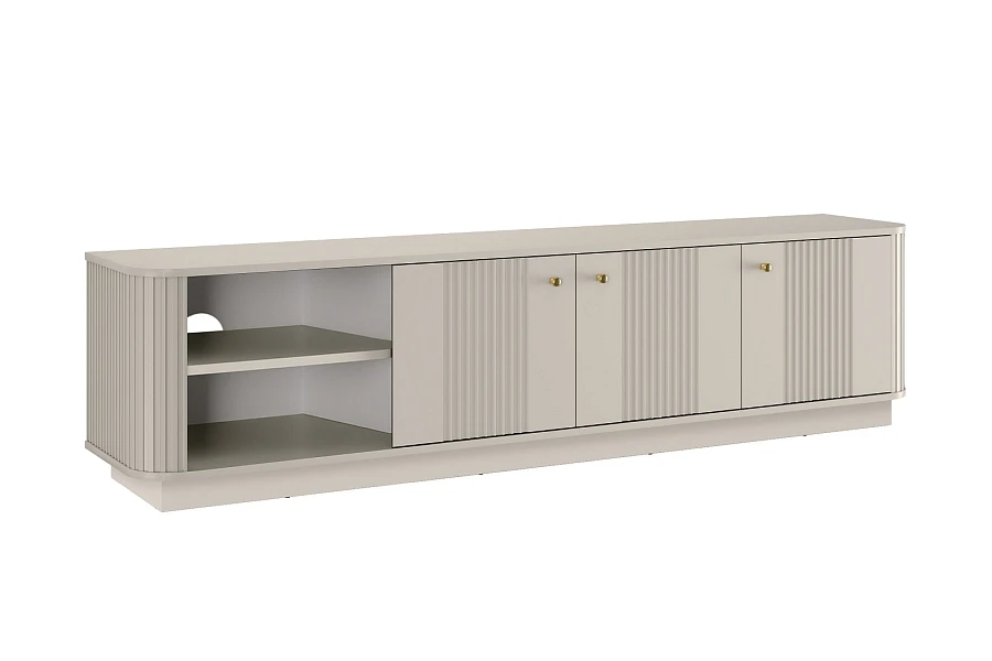 TV stolek Vesper 3D 187 cm na soklu  - Kašmír / zlatá