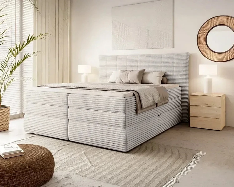 Boxspring zvýšená postel AMBER 160×200 s úložným prostorem Tilia 08 