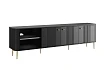 TV stolek Vesper 3D 187 cm  - Čierna / Zlaté nožičky