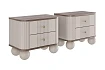 Set nočních stolků Vesper 56 cm kulaté nohy - Kašmír / zlatá