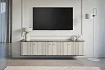 Závěsný TV stolek Vesper 4D 187 cm  - Kašmír / Ořech