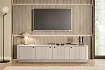 Černá TV skříňka Vesper 4D 187 cm s soklem  - Kašmír / čierna
