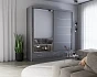 Šatní skříň FLORENCE 250x218 se zrcadlem šedá