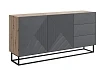 Moderní komoda Asha 167 cm dvoudveřová se zásuvkami  - Dub artisan