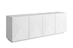 Moderní komoda Asha 200 cm čtyřdveřová - Biela