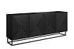 Komoda ASHA 200 cm čtyřdveřová  - Černý mat / černý rám